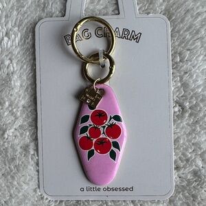 NWT- Vibrant Pink Motel Key Chain with Travel CC